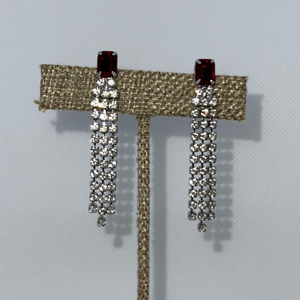Vintage rhinestone post earrings
